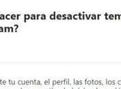 Como deshabilitar temporalmente cuenta Instagram.