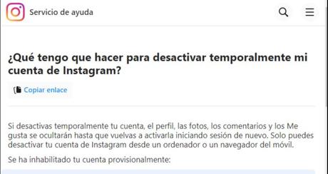 Como deshabilitar temporalmente tu cuenta de Instagram. como desactivar temporalmente tu cuenta de instagram