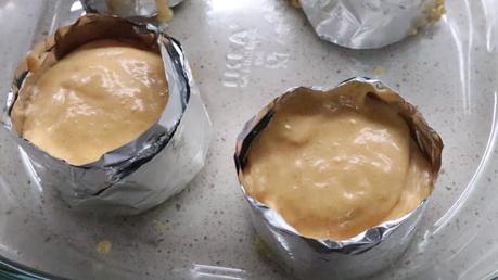 Cheesecake de Calabaza en Mambo Poner la masa en los moldes y enfriar