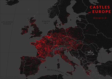 Mapa de los castillos de Europa