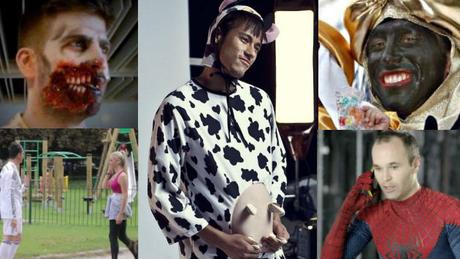 Los futbolistas en la noche de Halloween