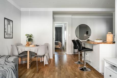 delikatissen white scandi kitchen tiny kitchen tiny apartment scandi kitchen open-plan open kitchen cocina pequeña diseño cocina nórdica abierta cocina escandinava cocina con península cocina blanca  