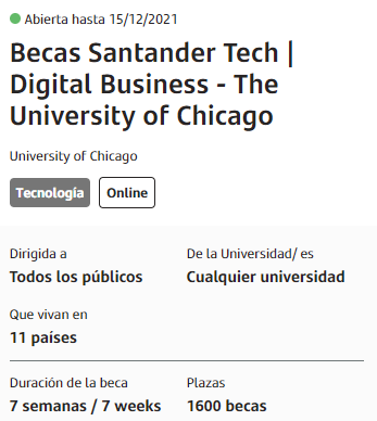 Postula a las Becas Santander, estudios para todos los públicos online