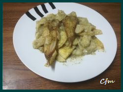 Colas de rape al horno en salsa verde