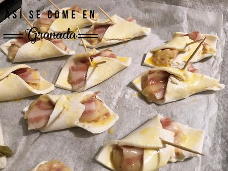 Pañuelos de hojaldre y bacon Pañuelos de hojaldre y bacon