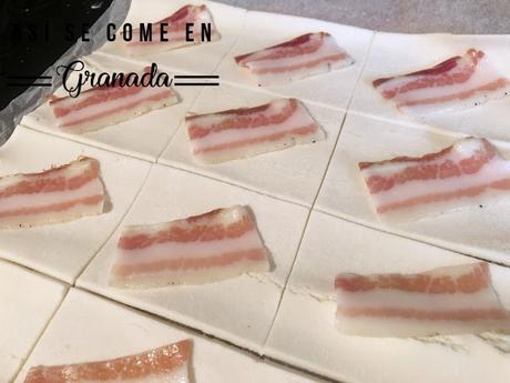 Pañuelos de hojaldre y bacon Pañuelos de hojaldre y bacon