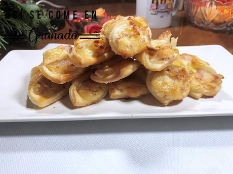 Pañuelos de hojaldre y bacon Pañuelos de hojaldre y bacon