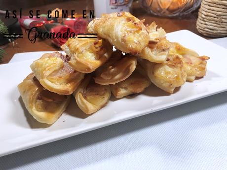 Pañuelos de hojaldre y bacon Pañuelos de hojaldre y bacon
