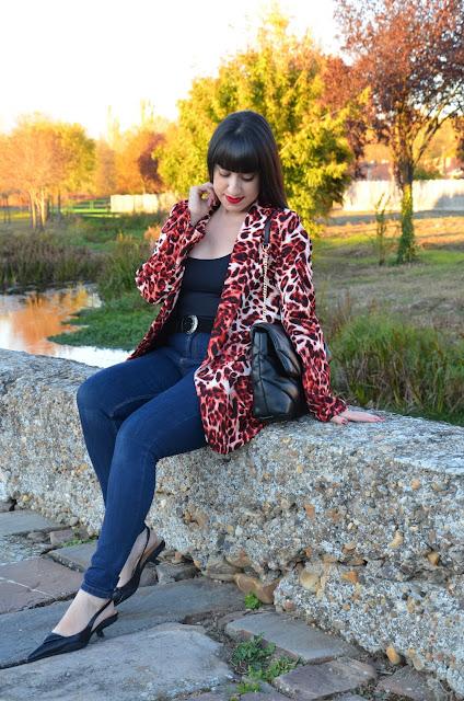 Red Leopard Print Blazer | Shein