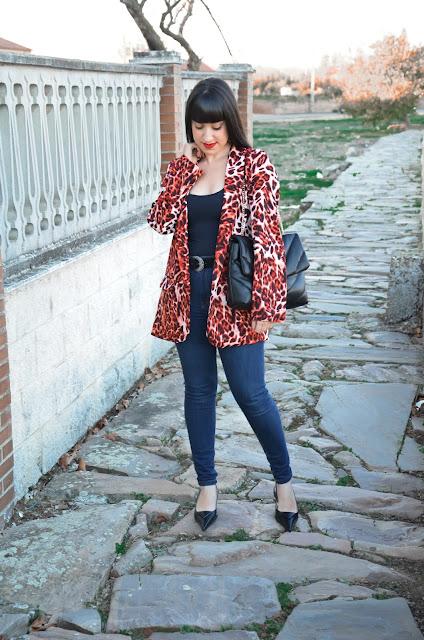 Red Leopard Print Blazer | Shein