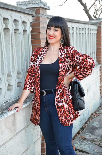 Red Leopard Print Blazer | Shein