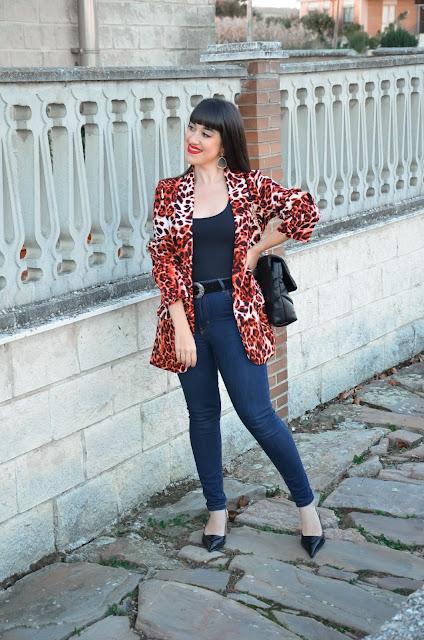 Red Leopard Print Blazer | Shein