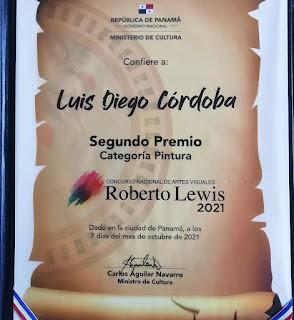 Luis Córdoba segundo premio Roberto Lewis 2021