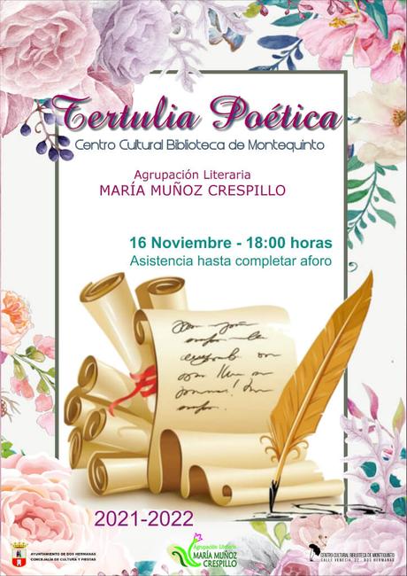 Tertulia poética: Agrupación Literaria Mª Muñoz Crespillo – Noviembre 2021