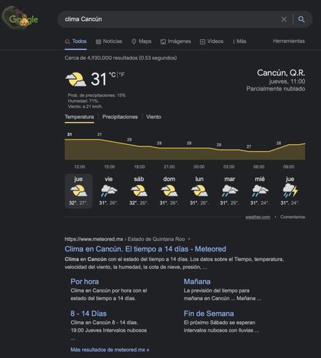 Resultado De Una Búsqueda Local Para El Clima