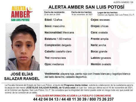 Alerta Amber: José Salazar Rangel fue visto por última vez en SLP