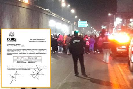 A pesar de pago, maestros de Telesecundaria se manifiestan en la 57