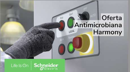 Harmony XB5, la gama de pulsadores de Schneider Electric con protección antimicrobios