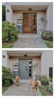 Puerta de entrada pintada de gris: Bienvenidos!