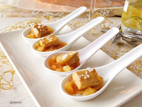 Cucharillas de foie con manzana dulce Cucharillas de foie con manzana dulce