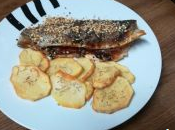 Trucha horno costra almendras