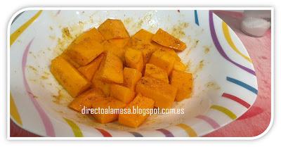 Calabaza asada con especias Calabaza asada con especias