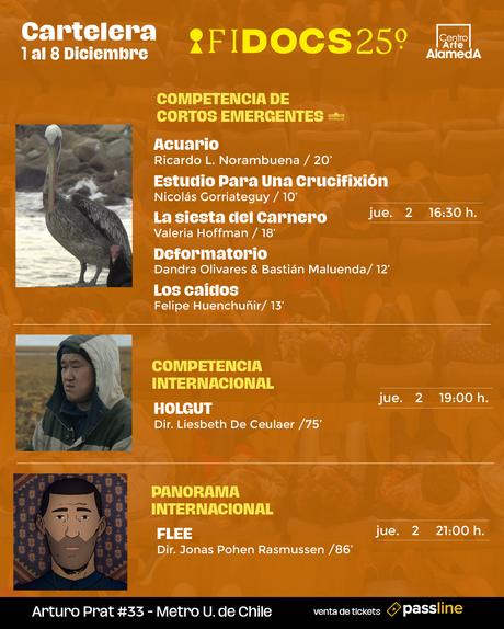 Del 1 al 7 de diciembre: Centro Arte Alameda nuevamente es sede de FIDOCS Cartelera 2 dic