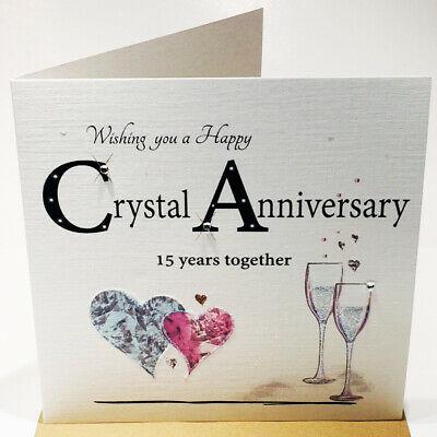 15th Crystal Wedding Anniversary Card - 6 x 6 Inches - Rush Design | eBay