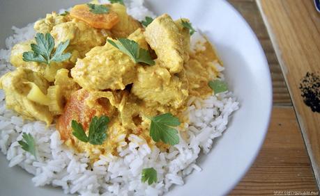 Pavo al curry Pavo al curry