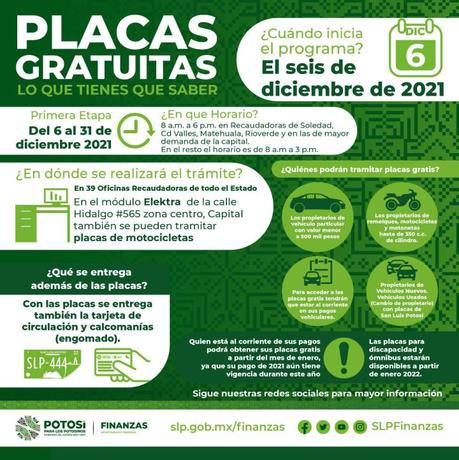 Inicia programa de “Placas Gratuitas” en San Luis Potosí