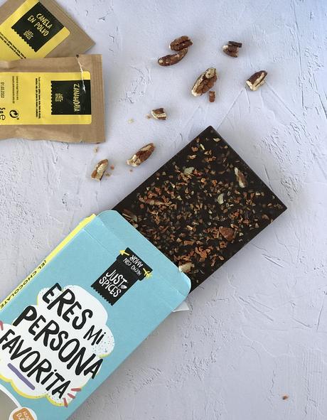 Tableta de chocolate negro sabor Carrot Cake  25% descuento en Justspices