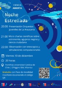 Evento “Ciencia Abierta – Noche Estrellada” en Villarrica