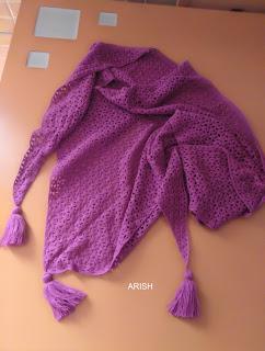 TEJIENDO CHALES DE DOS EN DOS