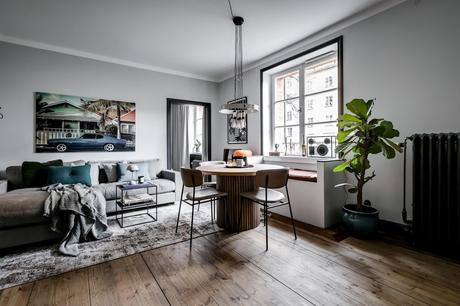 delikatissen tiny scandinavian apartament men´s decor grey black scandi decor estilo nórdico para chicos estilo nórdico oscuro estilo nórdico neutros estilo nórdico moderno estilo nórdico masculino dark scandinavian style  