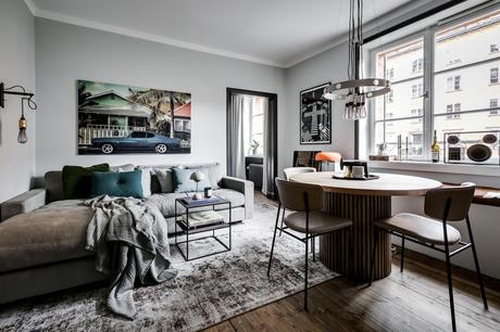 delikatissen tiny scandinavian apartament men´s decor grey black scandi decor estilo nórdico para chicos estilo nórdico oscuro estilo nórdico neutros estilo nórdico moderno estilo nórdico masculino dark scandinavian style  