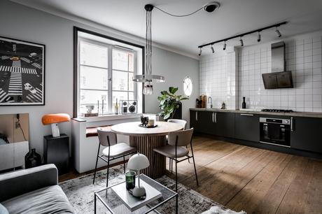 delikatissen tiny scandinavian apartament men´s decor grey black scandi decor estilo nórdico para chicos estilo nórdico oscuro estilo nórdico neutros estilo nórdico moderno estilo nórdico masculino dark scandinavian style  
