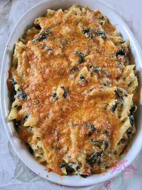 MACARRONES GRATINADOS CON ESPINACAS Y BACON MACARRONES GRATINADOS CON ESPINACAS Y BACON