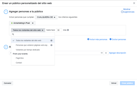 10 Buenas prácticas para publicidad en Facebook e Instagram Público personalizado en base a actividad del sitio web.