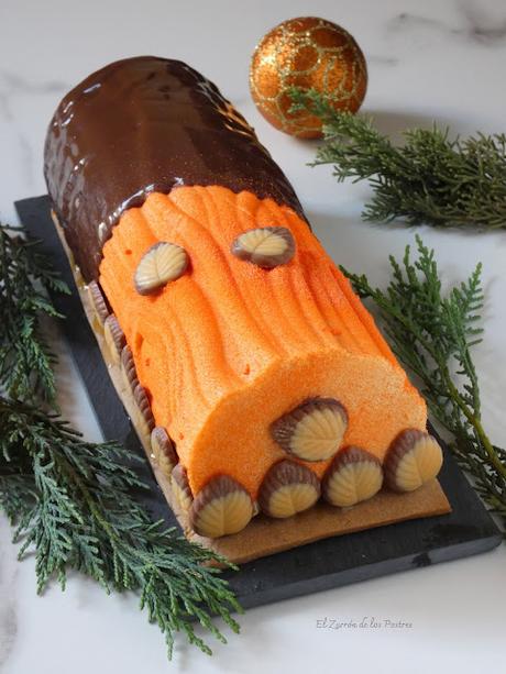 Tronco Semifrío de Namelaka de Naranja y Chocolate Tronco Semifrío de Namelaka de Naranja y Chocolate