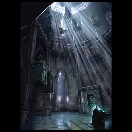 Plano de interiores de Arkham...pero del Asylum de Heroclix