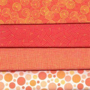 telas de patchwork Pack telas naranjas fuertes