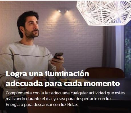 Philips Hue permite ambientar los espacios de tu hogar para cada momento y actividad, añadiendo un toque de estilo y diseño Philips Hue permite ambientar los espacios de tu hogar para cada momento y actividad, añadiendo un toque de estilo y diseño
