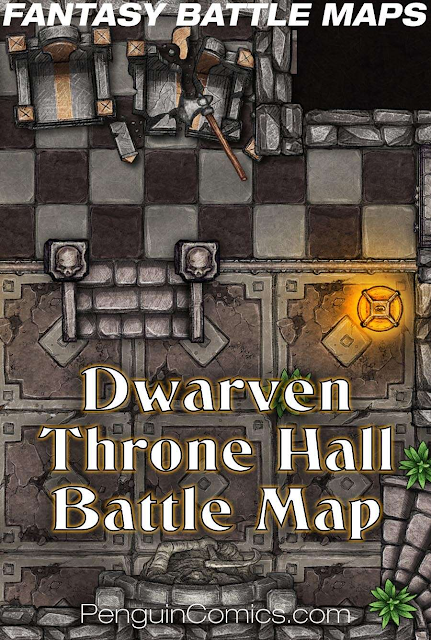Fantasy Battle Maps: Dwarven Throne Hall, de PenguinComics