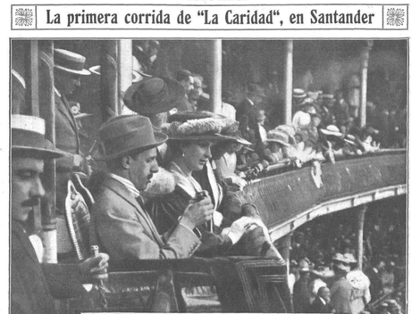 1917:los Reyes presiden la corrida de «La Caridad»