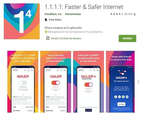 Acelerar o aumentar la velocidad de Internet en el celular con Cloudflare GRATIS Cloudflare 1.1.1.1