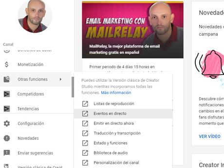 transmitir en vivo youtube