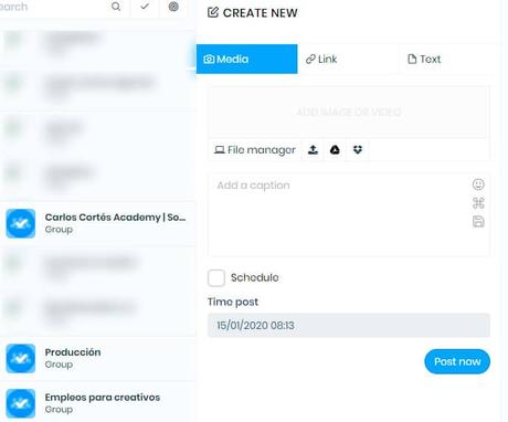 Publicar en varios grupos de Facebook a la vez usando CM Metrix Elegir grupos de FAcebook para publicar al tiempo
