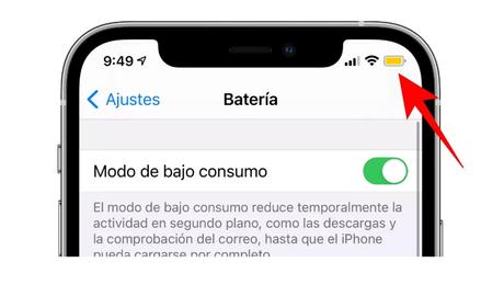 como activar el modo de bajo consumo en iphone