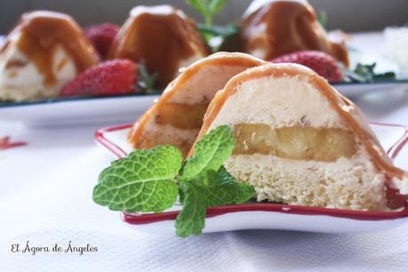 PIRÁMIDES GLASEADAS DE CREMA CATALANA CON PIÑA