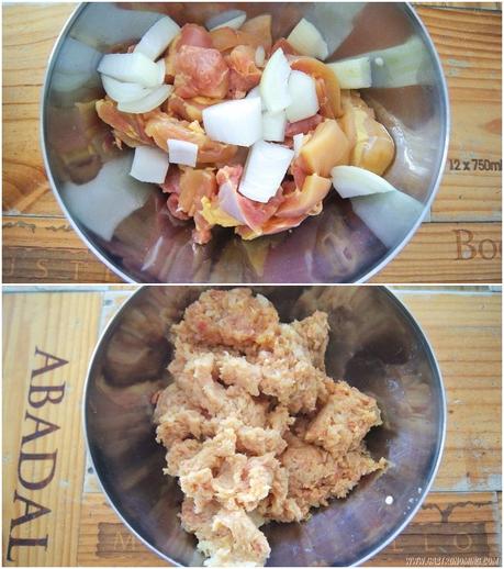 Hamburguesas de pollo rellenas de queso